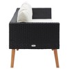 vidaXL 3-Seater Patio Sofa with Cushions Poly Rattan Black - 3 of 4