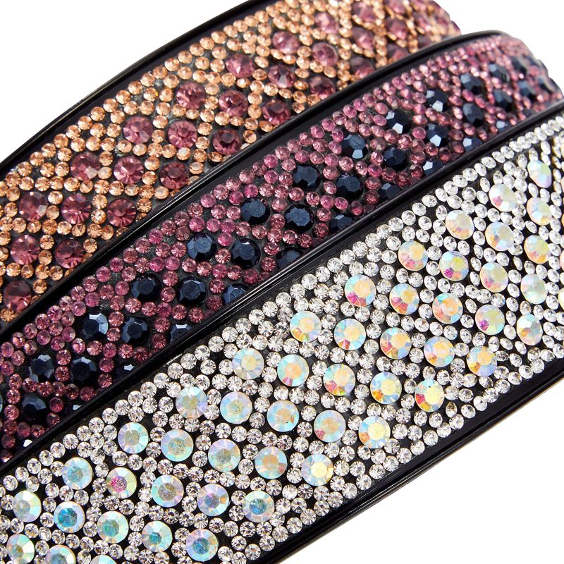 Juvale 3 Pack of Jeweled Rhinestone Headbands for Women and Girls, Wide Non-Slip Hair Accessories, 4 of 8