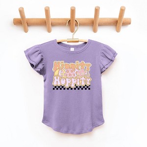 The Juniper Shop Hippity Hoppity Eggs Toddler Flutter Sleeve Tee - 1 of 2