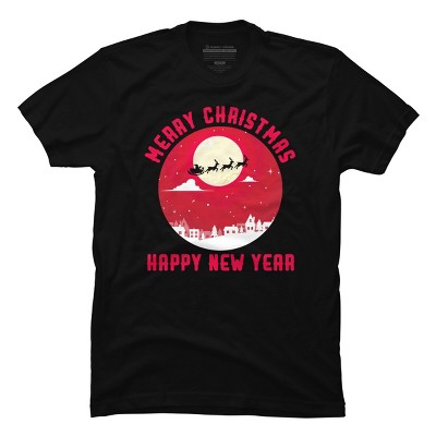 Men's Design By Humans Merry Christmas - Happy New Year By thriftjd T-Shirt