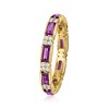 Ross-Simons 1.20 ct. t.w. Amethyst and .40 ct. t.w. White Zircon Eternity Band in 18kt Gold Over Sterling - 3 of 4
