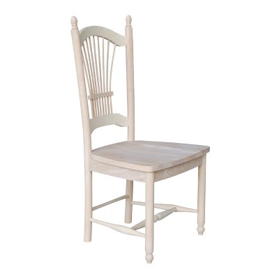 High-Back Brown Microfiber Upholstered Side Chair in Solid Wood