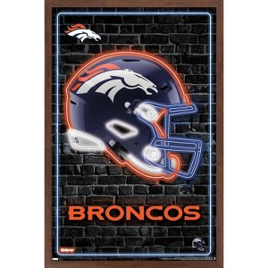 Trends International NFL Denver Broncos - Neon Helmet 23 Framed Wall Poster Prints - 1 of 4