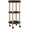 vidaXL 3-tier Trolley Black 15 in.x15 in.x32.3 in. Engineered Wood&Solid Wood Pine - 2 of 4