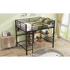 Streamdale Full Size Metal & Wood Loft Bed with L -shaped desk and shelves, Black and Brown - 4 of 4
