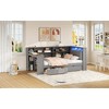 Twin Size Platform Bed with Storage Shelves, Desk and Upholstered Headboard - 4 of 4