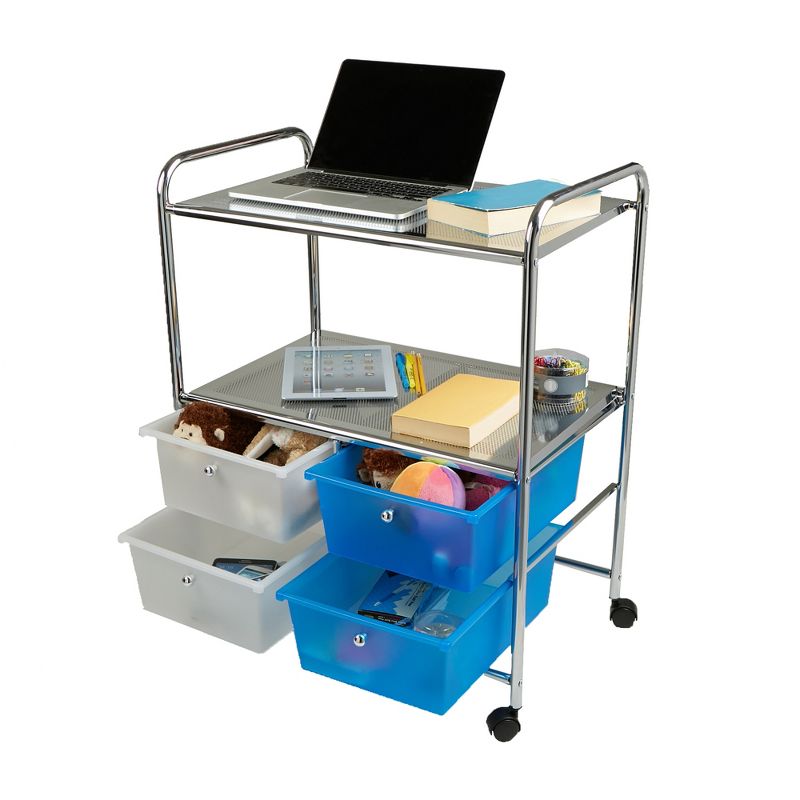 Mind Reader All Purpose Utility Cart with Handles and 4 Storage Drawers, 2 of 14