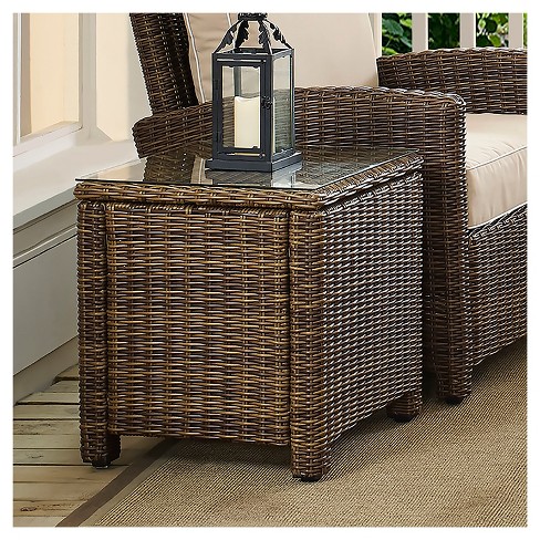 Bradenton Outdoor Wicker Rectangular Side Table Crosley Target