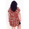 Avenue Women's Plus Size Button Pleat Print Top - 3 of 4