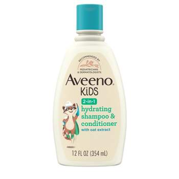 Aveeno Kids' 2-in-1 Hydrating Shampoo & Conditioner, Gently Cleanses, Conditions & Detangles Kids Hair - 12 fl oz