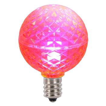 Vickerman Club Pack of 25 LED G40 Pink Faceted Replacement Christmas Light Bulbs