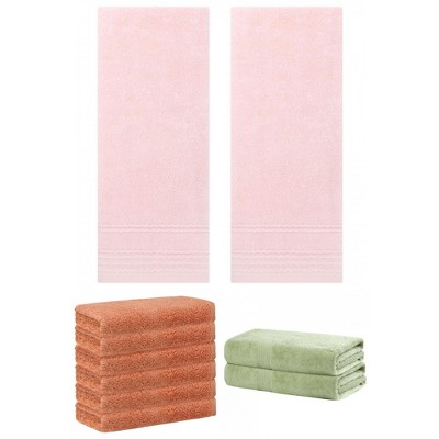 REGALWOVEN Striped Soft Absorbent Bathroom Cotton Towel Set 3 Pcs