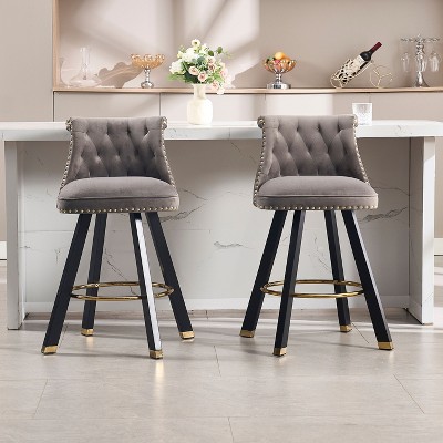 NicBex Luxury Accent Chair Barstools Set of 2 Living Room Chair with Upholstered Counter Height for Kitchen Island, Dining Room