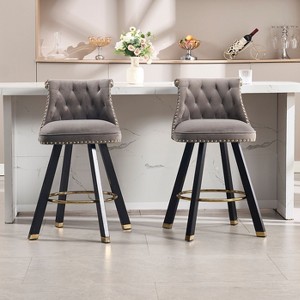 NicBex Luxury Accent Chair Barstools Set of 2 Living Room Chair with Upholstered Counter Height for Kitchen Island, Dining Room - 1 of 4