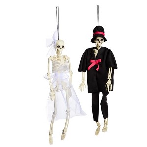 The Lakeside Collection Classic Poseable Skeleton Wedding Couple - 1 of 4