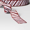 18' Christmas Candy Cane Wishes Premium Satin Ribbon Red/White - Wondershop™ - 3 of 3