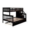 Stairway Twin over Full Bunk Bed with Trundle for Kids, Bunk Bed Frame with Storage Stairs and Guard Rail - 4 of 4