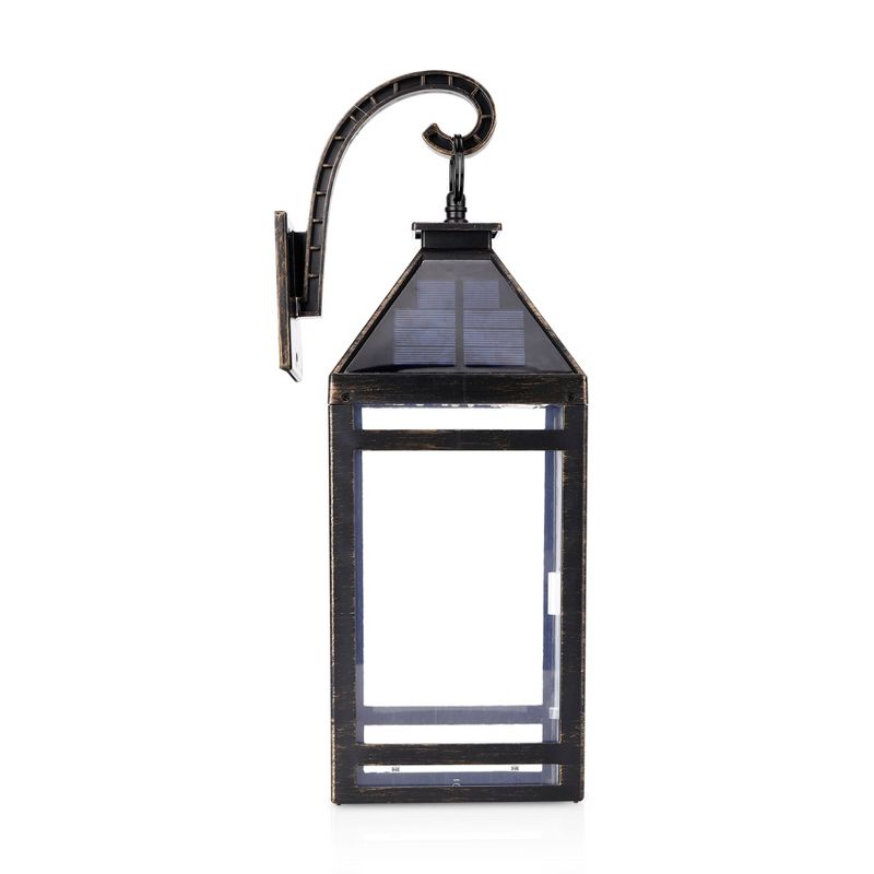 Solar Portable Hanging Outdoor Lantern with Hanger Black - Techko Maid, 4 of 11