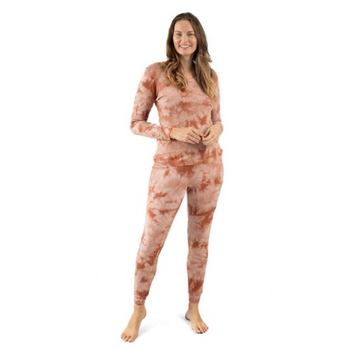 Leveret Womens Two Piece Thermal Pajamas Solid Brown Xs : Target