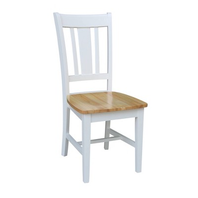 Elegant White/Natural Solid Parawood Dual Drop Leaf Table and 2 Chairs Set
