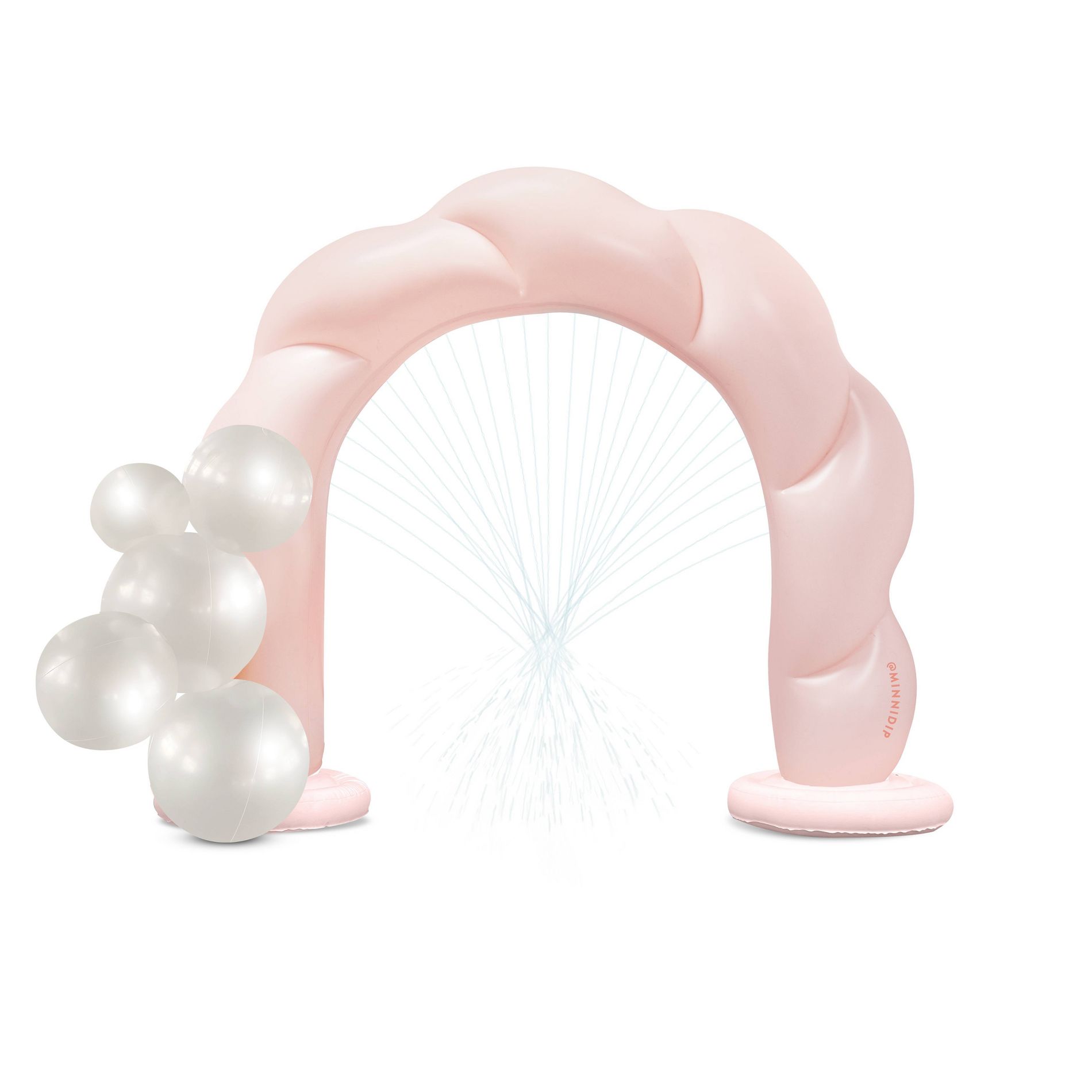 MINNIDIP Arch Play Sprinkler - Blush Twist: Inflatable PVC Water Toy for Kids