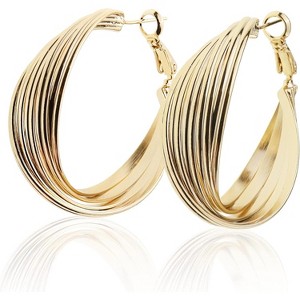 Sonateomber Large Chunky Gold Hoop Earrings for Women | Statement Huggie Jewelry - 1 of 4