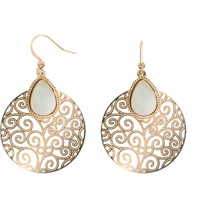 Pavilion Gift Company - Gold Swirl - Mother of Pearl Earrings - Earrings - 1 of 4