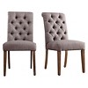 Set of 2 Gramercy Button Tufted Dining Chair Wood - Inspire Q - 4 of 4