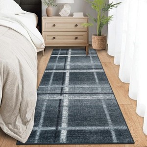 Modern Geometric Washable Area Rug with Non-Slip Rubber Backing, Soft Large Stain-Resistant Carpet for Living Room, Bedroom, Nursery - 1 of 4