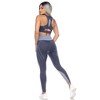 Women's Cut Out Back Mesh Sports Bra & Leggings Set - White Mark - 4 of 4