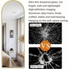 Gold Arched Full Length Mirror, 48x14 Inch. Shatter-Proof, Aluminum Frame for Over-Door or Wall Mount in Any Room - 3 of 4