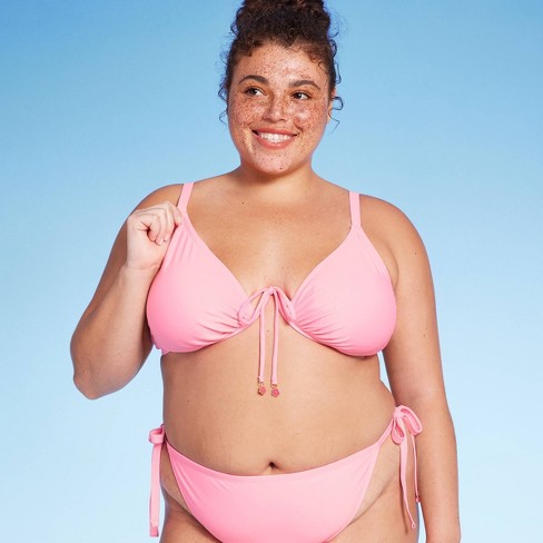 Women's Flower Charm Underwire Bikini Top - Wild Fable™ Pink 26