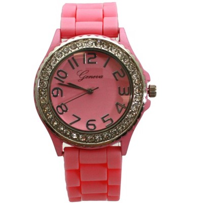 Olivia Pratt Every Day Silicone and Rhinestones Colorful Women Watch