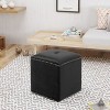 Sapphtopaz Square Cube Ottoman Small Vanity Stool with Tufted Upholstered Foot Stools Modern Ottoman for Living Room, Hallway, Bedroom - 4 of 4