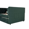 NicBex Twin Size Upholstered Velvet Tufted Daybed with Trundle and Storage Pocket for Bedroom,Living Room,Apartment - 4 of 4