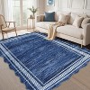 Machine Washable Runner Rug, Plush Scalloped Rug, Non-Slip Stain Resistant Polyester Runner for Hallway, Kitchen, Bathroom - 3 of 4
