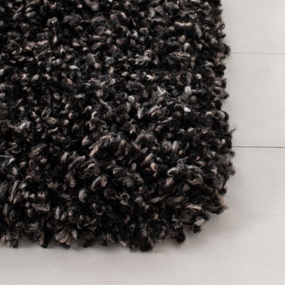 Charcoal Solid Shag Synthetic 4' x 6' Area Rug