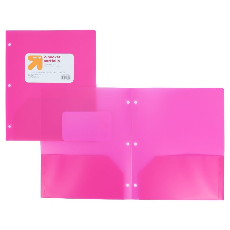 2 Pocket Plastic Folder Pink - up &#38; up&#8482;, 4 of 5