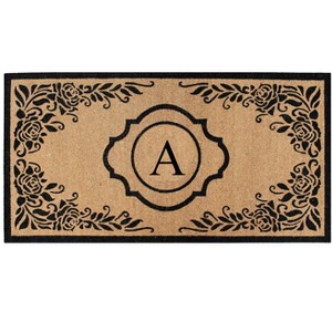 A1HC Natural Coir Monogrammed Anti-Shed Treated Durable Doormat for Outdoor Entrance, 36"X72" - 1 of 4