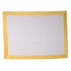 Bacati - Grey Chevron with Solid Border Blanket (Grey Chevron/Yellow Border) - 2 of 4