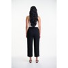 Lafidi Women’s High-Rise Cropped Pants – Straight Leg Business Casual Trousers with Slash Pockets and Elastic Back Waist - 3 of 4