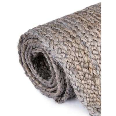 Gray Handmade Reversible Braided Jute Area Rug