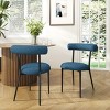 Coolbibila Modern Dining Side Chairs Set Of 2,Curved Backrest Round Upholstered Lounge Dinner Chairs With Metal Frame Kitchen Dining Chair - 2 of 4