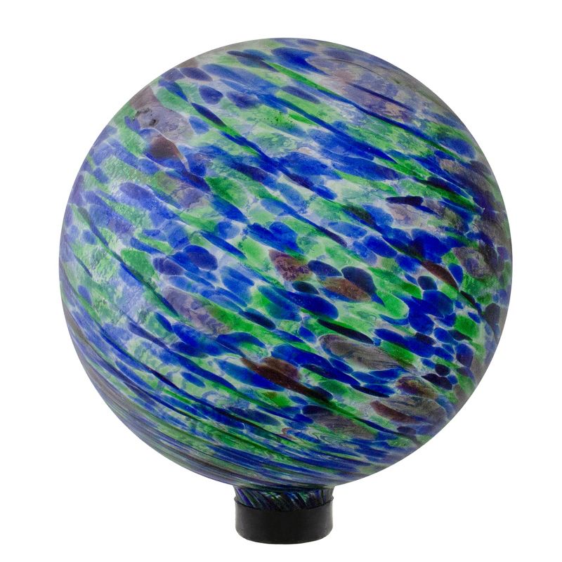 Northlight Swirled Pattern Outdoor Garden Gazing Ball - 10" - Green and Blue, 3 of 7