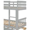 Sapphtopaz Space-Saving Twin over Twin Bunk Bed with Ladder & Safety Guardrails, Rubber Wood Bed Frame with Trundle, Convertible into Twin Size Beds - 2 of 4