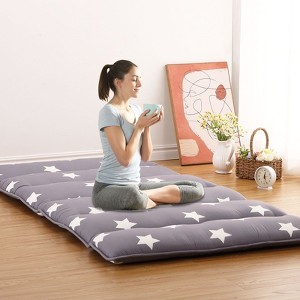 Floral Floor Mattress Japanese Style Floral Print Futon Mattress, Portable Floor Bed Mattress Roll Up Mattress for Camping RV Travel Guest Room - 1 of 4