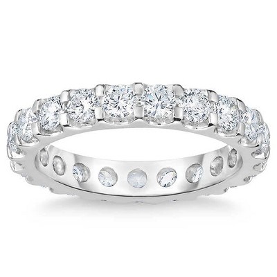 Pompeii3 2 Ct Moissanite Eternity Ring Womens Wedding Band 14k White Gold