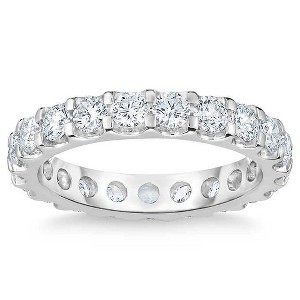 Pompeii3 2 Ct Moissanite Eternity Ring Womens Wedding Band 14k White Gold - 1 of 4