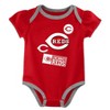 MLB Cincinnati Reds Infant Girls' 3pk White Bodysuit - 4 of 4