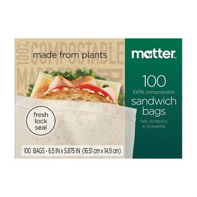 Matter 100% Compostable Sandwich Bags - 100ct